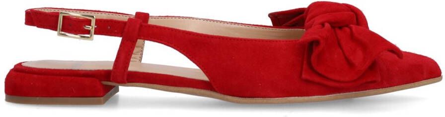 Manfield Dames Rode suède slingbacks