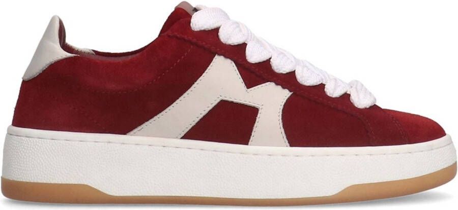 Manfield Dames Rode suède sneakers