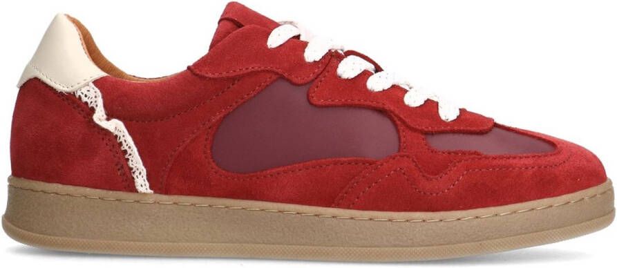 Manfield Dames Rode suède sneakers