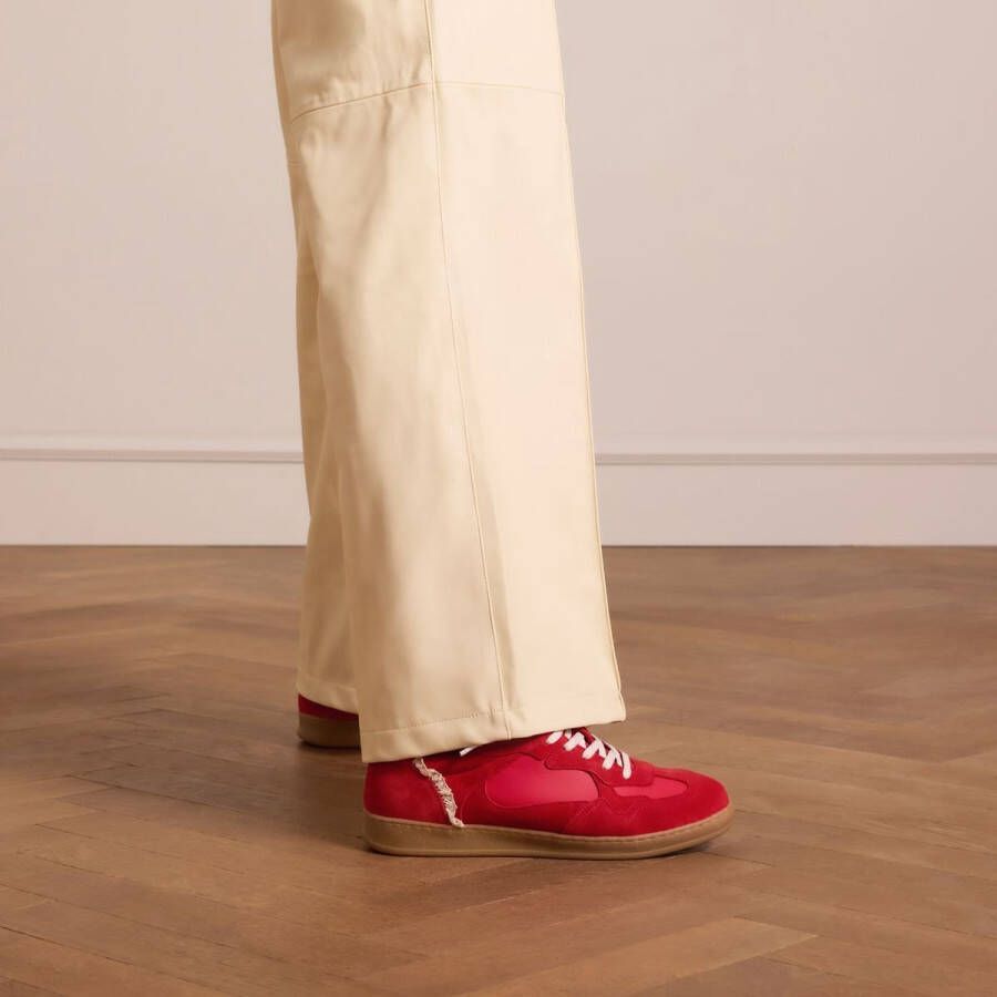 Manfield Dames Rode suède sneakers