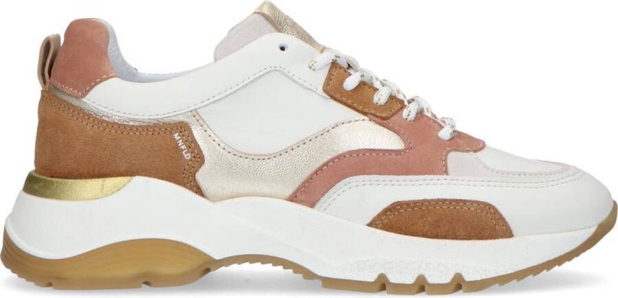 Manfield Dames Roze dad sneakers met details