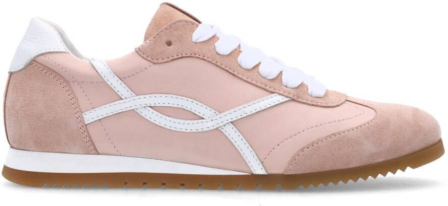Manfield Dames Roze leren sneakers