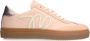 Manfield Dames Roze leren sneakers met suède details - Thumbnail 1