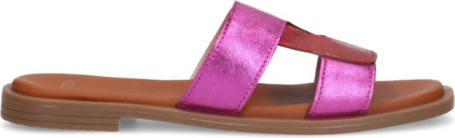 Manfield Dames Roze metallic leren slippers - Foto 2