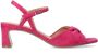 Manfield Dames Roze suède sandalen met hak - Thumbnail 2