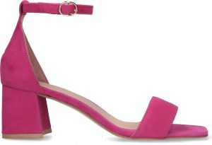 Manfield Dames Roze suède sandalen met hak