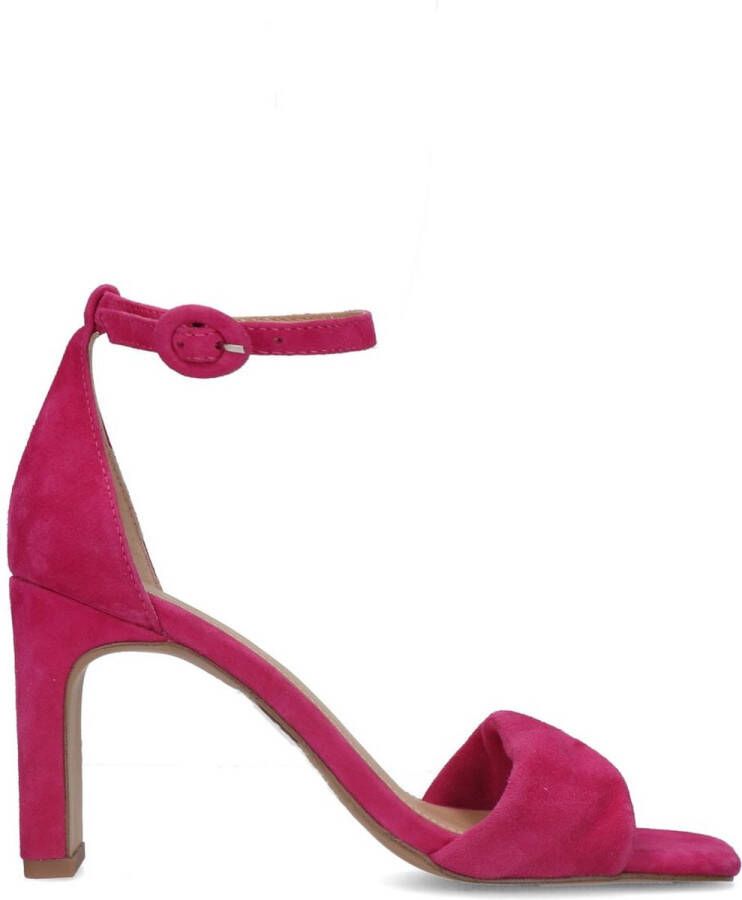 Manfield Dames Roze suède sandalen met hak