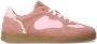 Manfield Dames Roze suède sneakers met kant - Thumbnail 1
