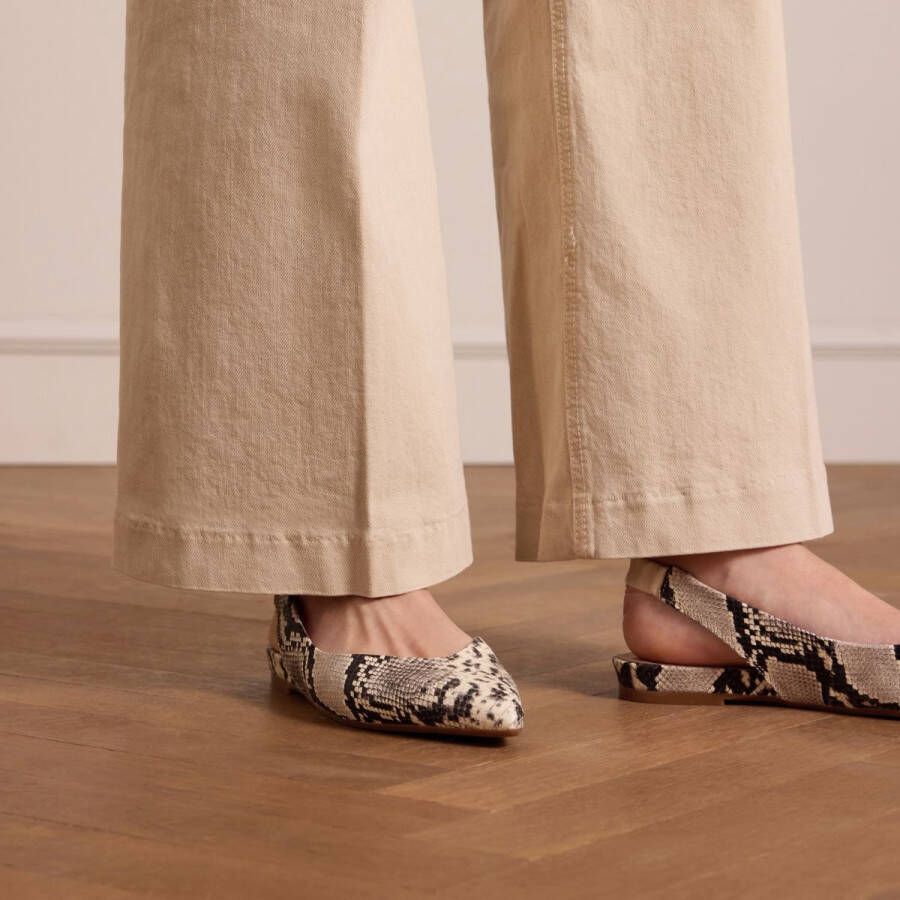 Manfield Dames Slangenprint leren slingbacks