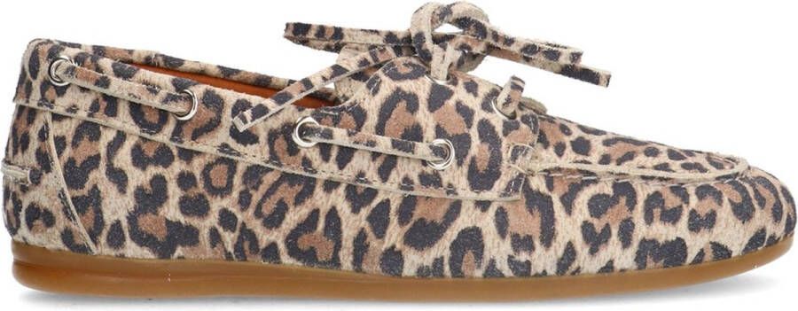 Manfield Dames Suède leopard bootschoenen