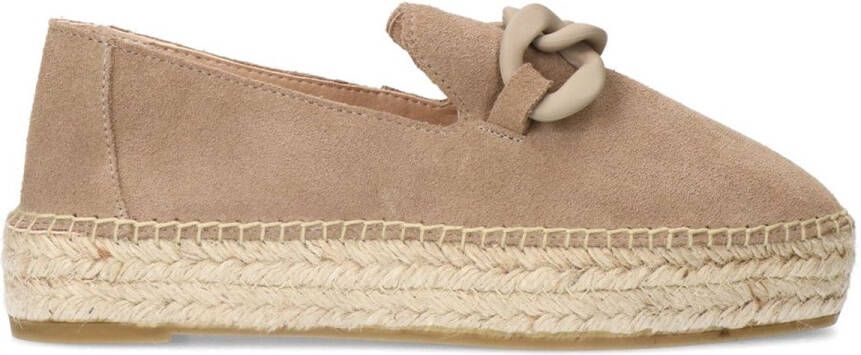 Manfield Dames Taupe suède espadrilles met chain - Foto 2