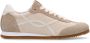 Manfield Dames Witte crème leren sneakers met beige suéde details - Thumbnail 1