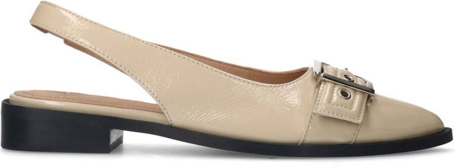 Manfield Dames Witte lakleren slingbacks