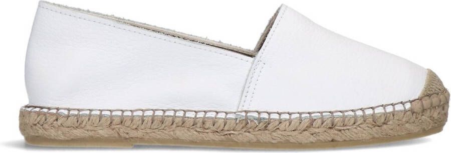 Manfield Dames Witte leren espadrilles