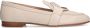 Manfield Dames Witte leren loafers met goudkleurig detail - Thumbnail 6