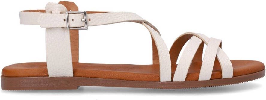 Manfield Dames Witte leren sandalen