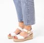 Manfield Dames Witte leren sleehakken - Thumbnail 2