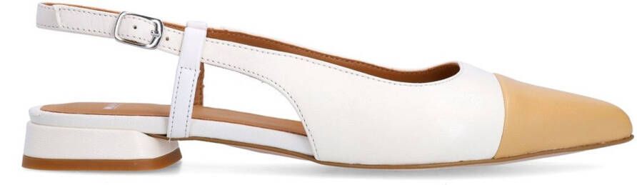 Manfield leren slingback loafers wit cognac