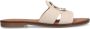 Manfield Dames Witte leren slippers met chain - Thumbnail 6