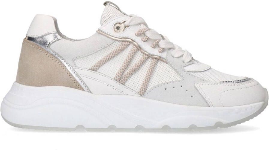 Manfield Dames Witte leren sneakers