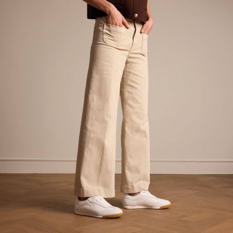 Manfield Dames Witte leren sneakers