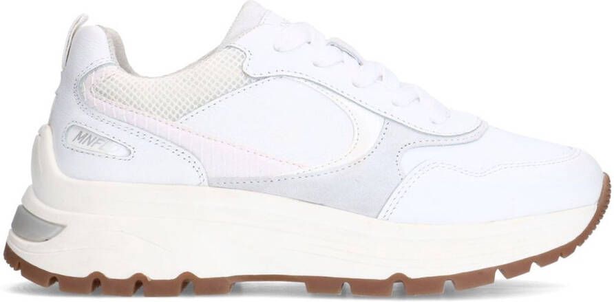 Manfield Dames Witte leren sneakers