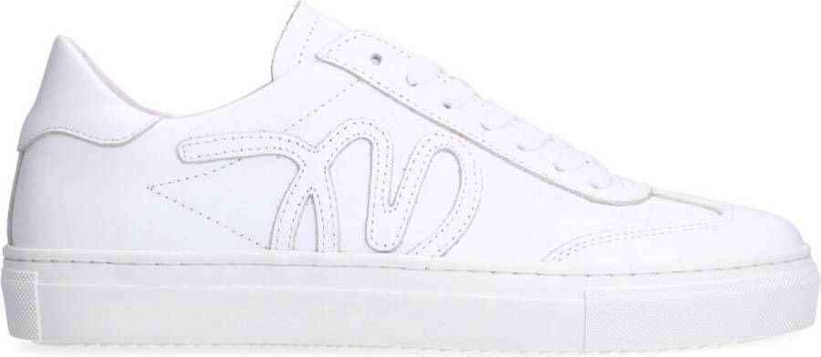 Manfield Dames Witte leren sneakers