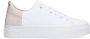 Manfield Dames Witte leren sneakers met grijze achterkant - Thumbnail 1