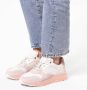 Manfield Dames Witte leren sneakers met roze zool - Thumbnail 1