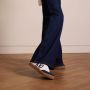 Manfield Dames Witte leren sneakers met suède details - Thumbnail 1