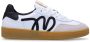 Manfield Dames Witte leren sneakers met zwarte details - Thumbnail 1
