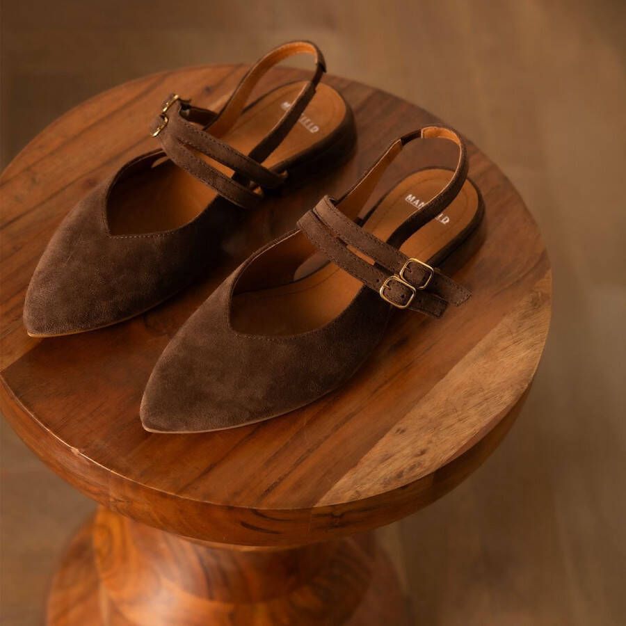 Manfield Dames x Gabriela Bruine suède slingbacks