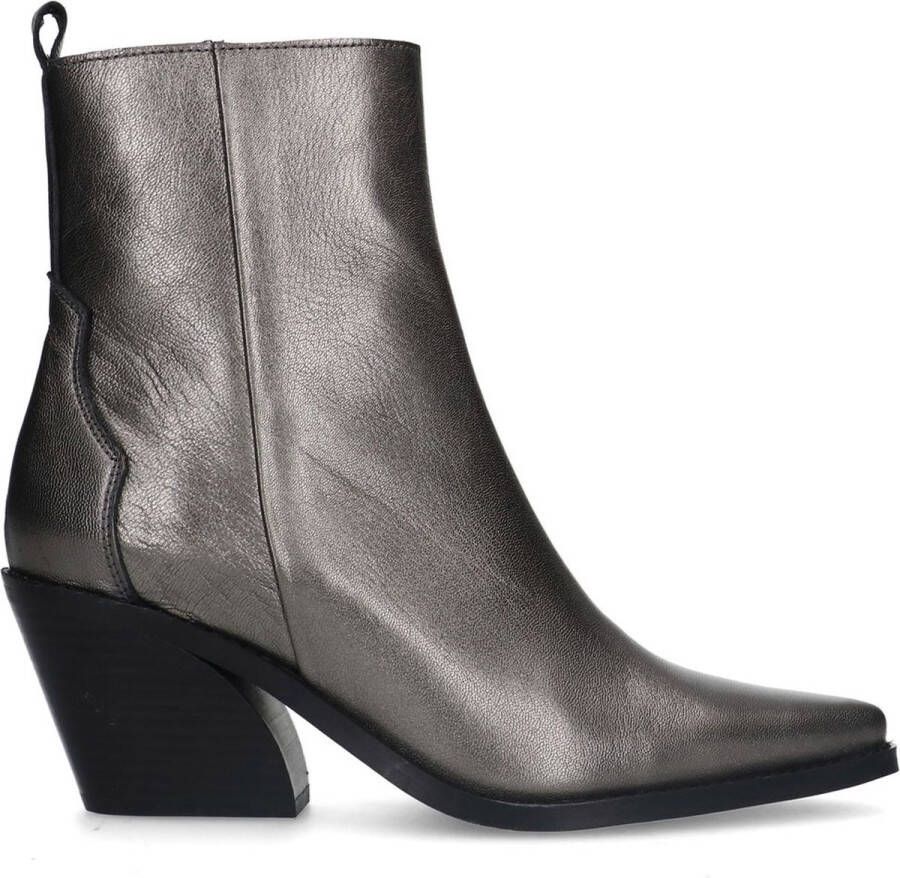 Manfield Dames Zilveren leren cowboy laarzen - Foto 2