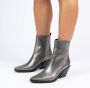 Manfield Dames Zilveren leren cowboy laarzen - Thumbnail 2