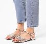 Manfield Dames Zilveren leren sandalen - Thumbnail 2