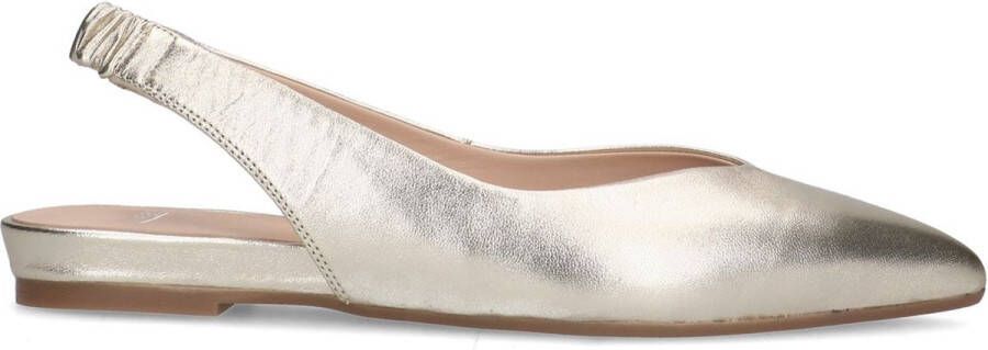 Manfield Dames Zilveren leren slingback ballerina's