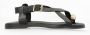 Manfield Dames Zwart leren sandalen met goudkleurig detail - Thumbnail 2