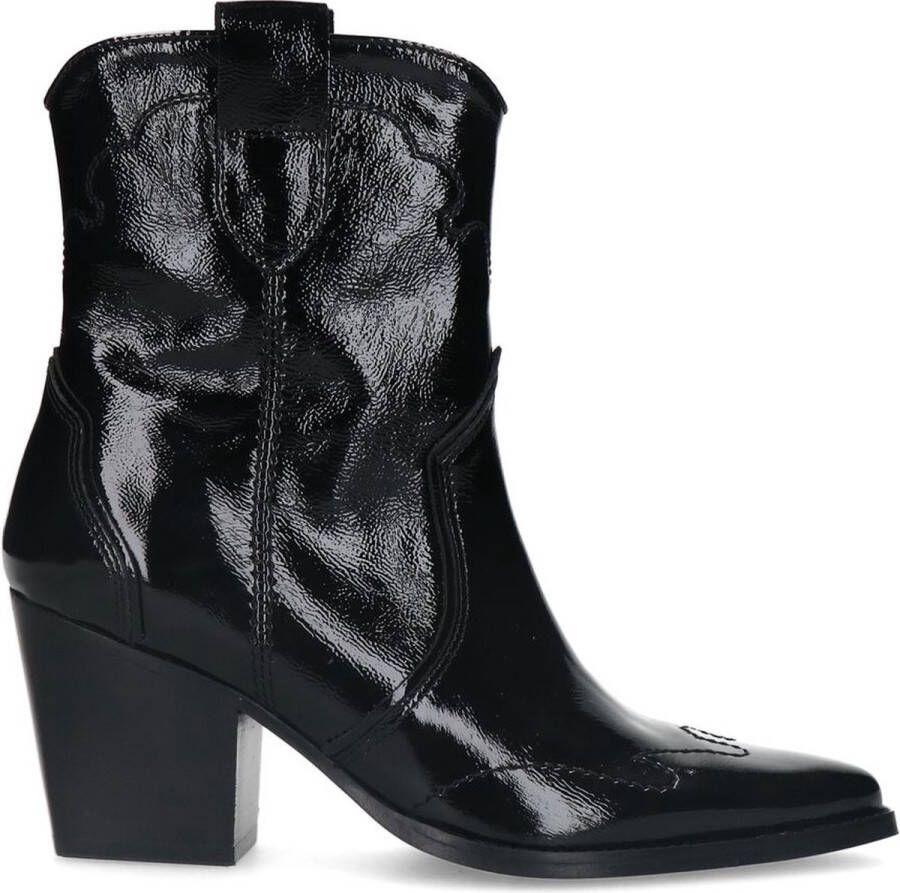 Manfield Dames Zwarte lakleren cowboy laarzen - Foto 2