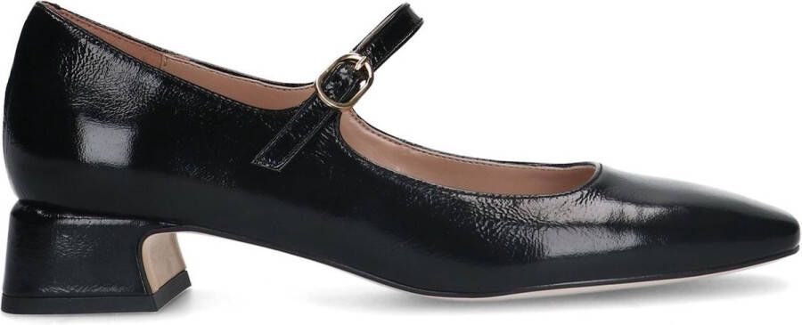 Manfield Dames Zwarte lakleren Mary Jane pumps
