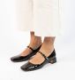 Manfield Dames Zwarte lakleren Mary Jane pumps - Thumbnail 2