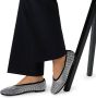Manfield Dames Zwarte leren ballerina's met diamanten - Thumbnail 2