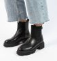 Manfield Dames Zwarte leren chelsea boots - Thumbnail 2