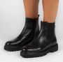 Manfield Dames Zwarte leren chelsea boots - Thumbnail 3