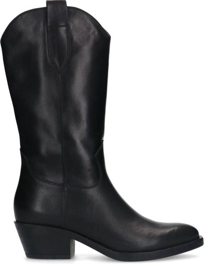 Manfield Dames Zwarte leren cowboy laarzen - Foto 2