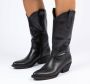 Manfield Dames Zwarte leren cowboy laarzen - Thumbnail 4