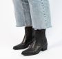 Manfield Dames Zwarte leren cowboy laarzen - Thumbnail 4