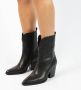 Manfield Dames Zwarte leren cowboy laarzen - Thumbnail 2