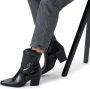 Manfield Dames Zwarte leren croco enkellaarsjes met hak - Thumbnail 2
