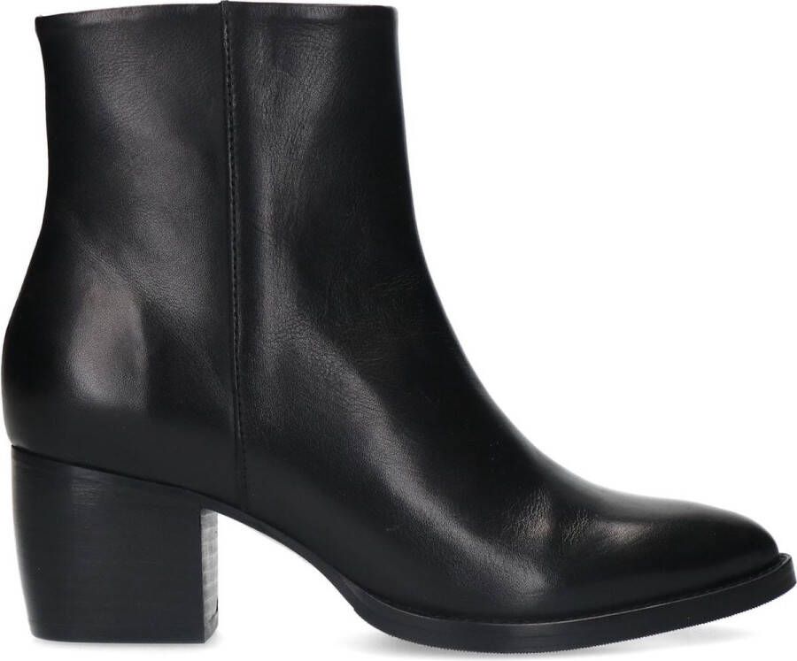 Manfield Dames Zwarte leren enkellaarsjes - Foto 2