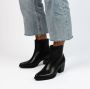 Manfield Dames Zwarte leren enkellaarsjes - Thumbnail 2